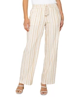 Liverpool Los Angeles Petite Stripe Drawstring Wide-Leg Pants