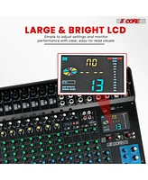 5 Core Audio Dj Mixer 20 Channel Sound Board Console w 24 Spx Effect 48V Phantom Power Mx 20CH Xu