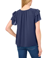 CeCe Women's Tie-Neck Tiered-Ruffle-Sleeve Blouse