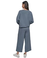 Dkny Women's Tie Front Slub Pullover Top