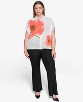 Karl Lagerfeld Paris Plus Placed Floral Blouse