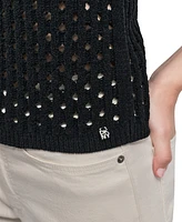 Dkny Jeans Women's Baby Chenille Pointelle Rib Flutter-Sleeve Sweater