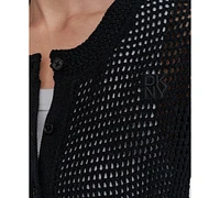 Dkny Jeans Women's Baby Chenille Open-Stitch Long-Sleeve Cardigan