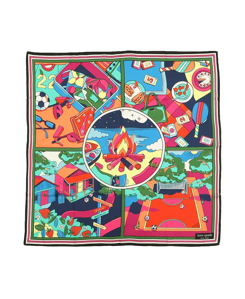 Kate Spade New York Women's Summer Scene Silk Square Scarf