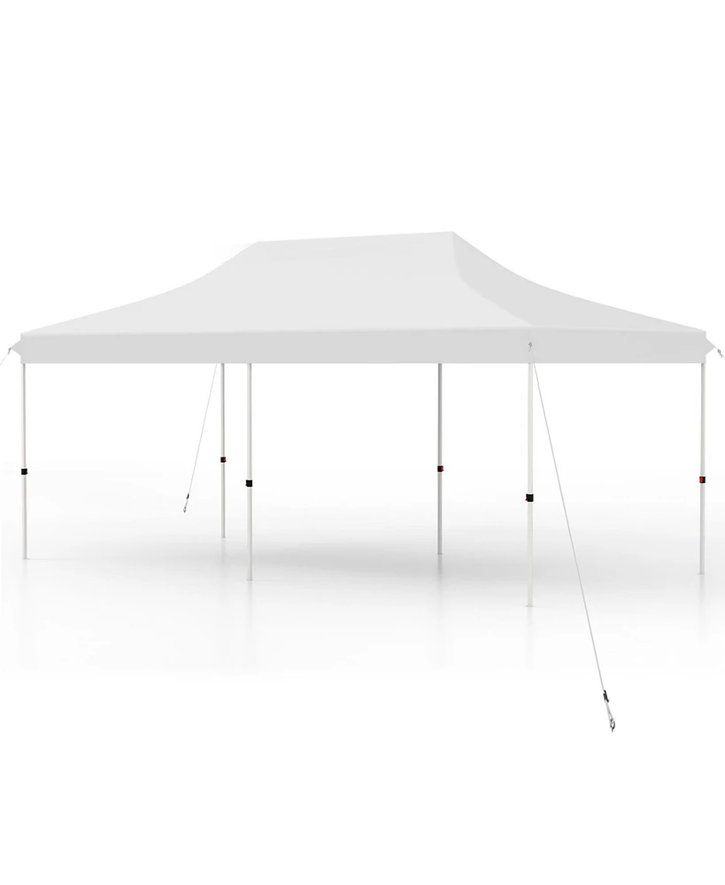 10 x 20 Ft Pop-up Canopy Tent with Carrying Bag-White