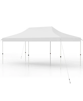 10 x 20 Ft Pop-up Canopy Tent with Carrying Bag-White