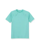 Lands' End Big Boys Husky Chlorine Resistant Short Sleeve Crew Neck Upf 50 Rash Guard