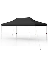 10 X 20 Ft Pop up Canopy Tent Foldable Portable Outdoor Gazebo with Carry Bag-Black
