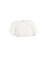 Lands' End Women's Cotton Gauze Dolman Sleeve Crop Cover Up Top