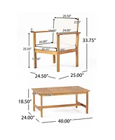 Outdoor Acacia wood 2 Club Chair And Table