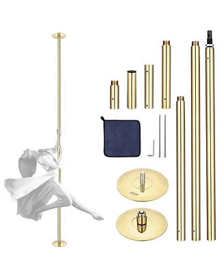 Yescom 11 Ft Spinning Static Dancing Pole Kit w/ Extensions Fitness Dance Exercise Gold