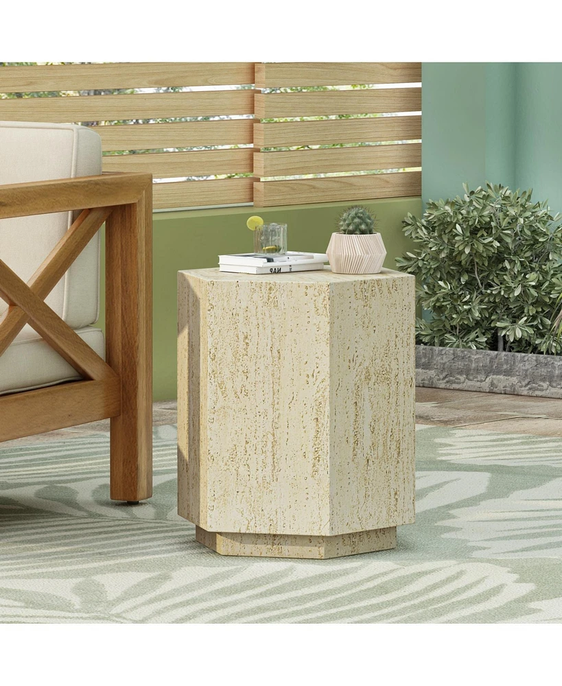 Hexagonal Archaistic Side Table