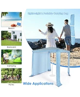 6.6 x 6.6 Feet Foldable and Easy-Setup Beach Canopy With Carry Bag-Blue
