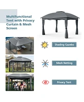 12 x 10 Feet Canopy Double Vented Heavy Duty Steel Gazebo