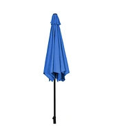 9 ft Outdoor Market Patio Table Umbrella Push Button Tilt Crank Lift-Blue