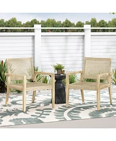 Wicker & Acacia Club Chairs (Set of 2)