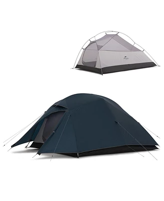 Naturehike Cloud-Up 3 Person Lightweight Backpacking Tent with Footprint - 3 Season Free Standing Dome Camping Hiking Waterproof Backpack Tents,blue