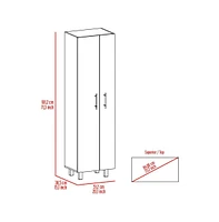 Halifax 2-Door Rectangle Closet Pantry Light Gray And White