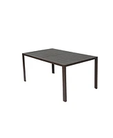 7-Piece Patio Dining Set, Table & 6 Textilene Chairs - Brown