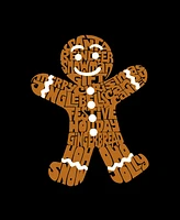 La Pop Art Men's Gingerbread Raglan Baseball Word T-Shirt