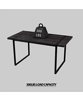 Black Dining Table & 4 Suede Chairs