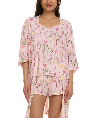 Flora by Nikrooz Women's Lotus 3-Pc. Travel Sleep Set