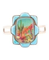 Barse Scenic Sedona Blue Turquoise and Golden Cuff Bracelet