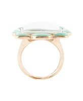 Barse Scenic Floral Blue Turquoise Golden Ring
