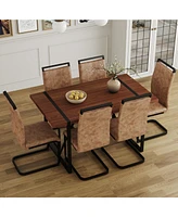 Retro Dining Table & 6 Chairs - Minimalist Style