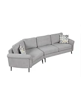 111" Curved Sofa with Pillows