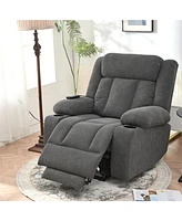 Power Lift Recliner Chair, Extended Footrest, Cup Holders - Dark Gray