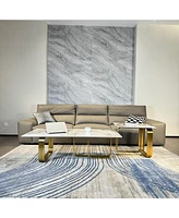 Sintered Stone Coffee Table Set, Gold Frame