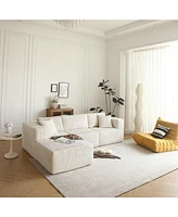 Sectional Sofa Beige Left