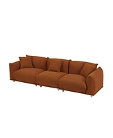 Curry Lambswool Sherpa 4-Seater Sofa, Metal Legs