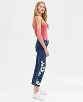 Nautica Jeans Women's Floral-Trim Straight-Leg Ankle