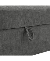Mirod 91.5-Inch L Shaped Couch with Pull Out Bed and Storage Sectional Sleeper Sofa with Hidden Storage, Wide Armrest with storage,for Living Room, Ap