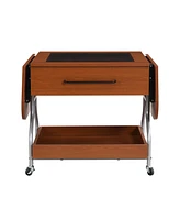 Folding Coffee Table with Storage and Wheels