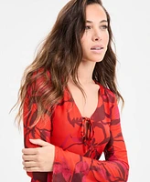 Bar Iii Women's Printed Mesh Mini Dress, Exclusively at Macy's