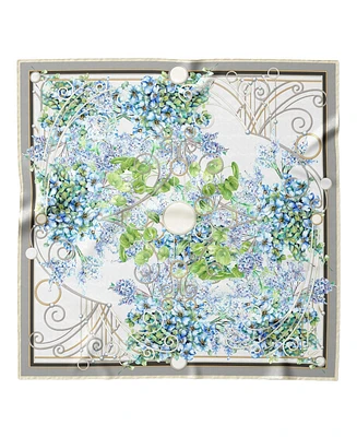 Lilac Garden - Hand Rolled Silk Foulard for Women
