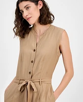 Nautica Jeans Women's Sleeveless Belted Jumpsuit