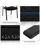Set of 2 Stackable Reception Room Chairs with Padded Seat-Black
