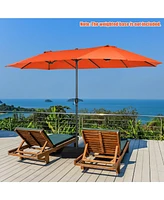 15 Feet Patio Double-Sided Umbrella with Hand-Crank System