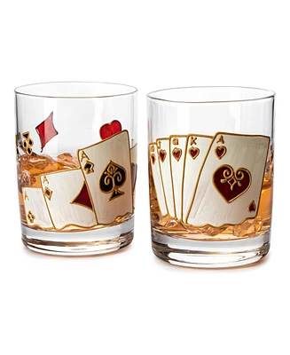 The Wine Savant Casino Whiskey Glasses, Set of 2