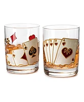 The Wine Savant Casino Whiskey Glasses, Set of 2