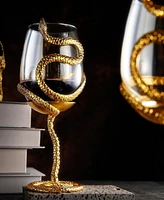 The Wine Savant Snake Stemmed Wine Glasses, Set of 2
