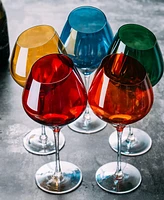 The Wine Savant Slanted Rim Wine Glasses, Set of 5