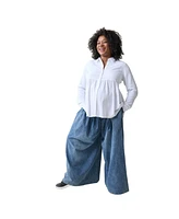 Ingrid + Isabel Maternity Long Sleeve Peplum Button Down Shirt White Xl