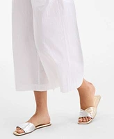 On 34th Womens Leaf Print Midi Dress Catryn Slide Flat Sandals Layered Pendant Necklace Exclusively At Macys