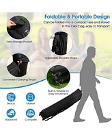 10 x 10 Feet Pop Up Canopy with with Mesh Sidewalls and Roller Bag-White