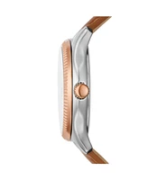 Fossil Women's Rye Multifunction Brown Leather Watch, 36mm